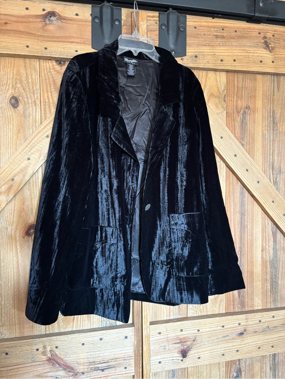 Black Velvet Blazer Jacket - wrangler retro